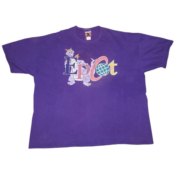 Vintage 90's Disney Mickey Inc. Purple Epcot Figment Dragon Shirt Adult 2XL - Picture 1 of 7